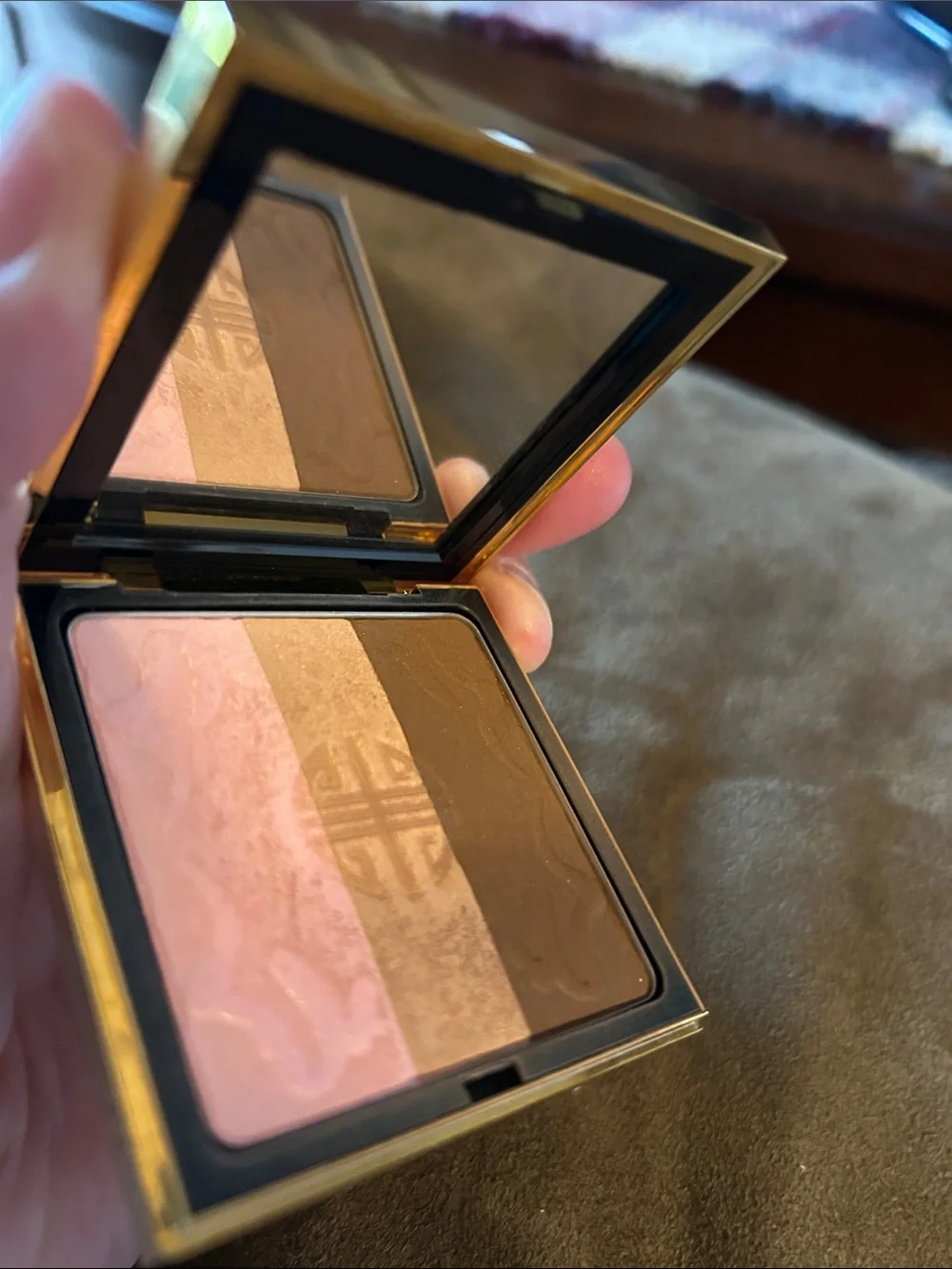 Yves Saint Laurent Metallic Gold Compact Case